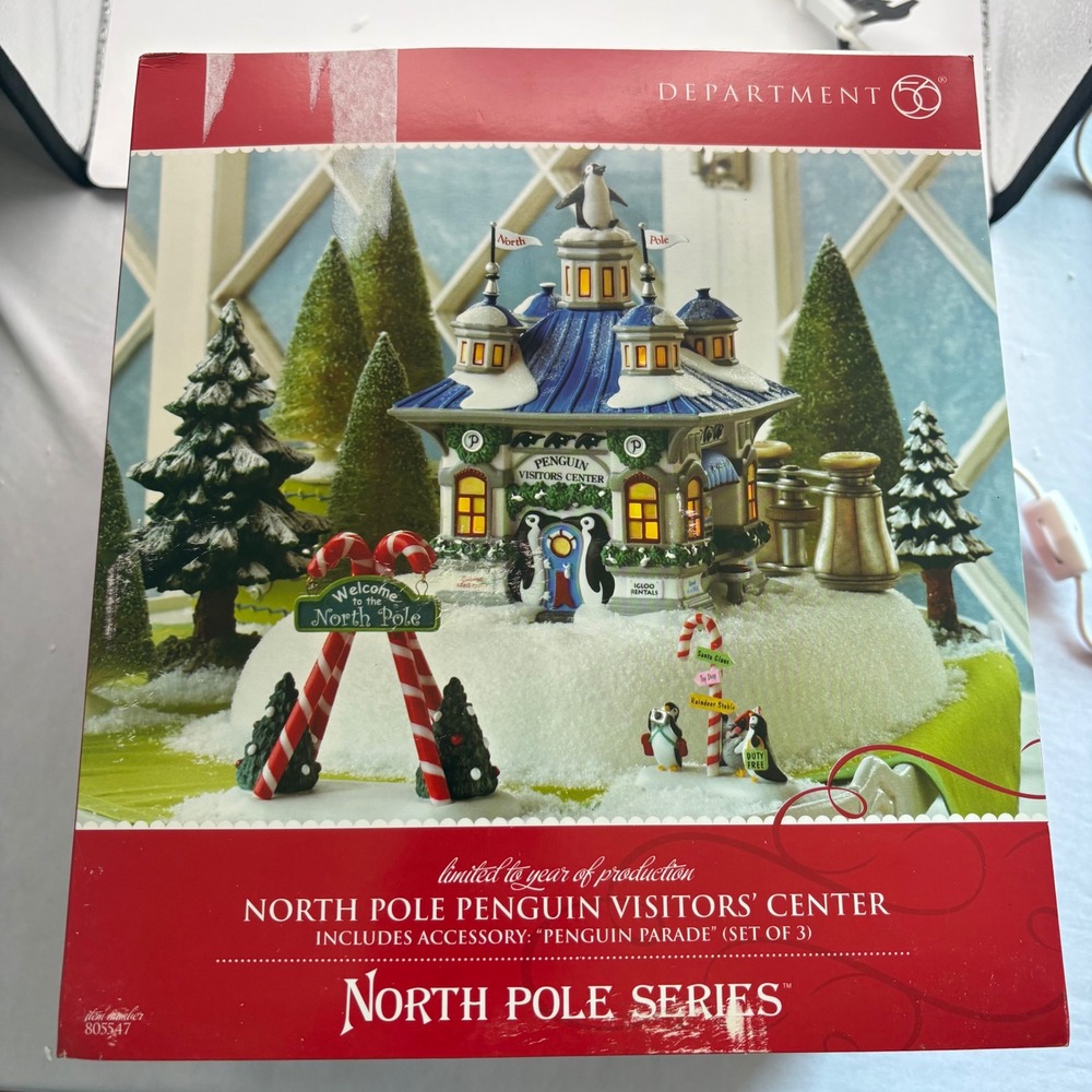 Department 56 North Pole Penguin Visitors Center Christmas Village Set 805547 - Picture 10 of 12